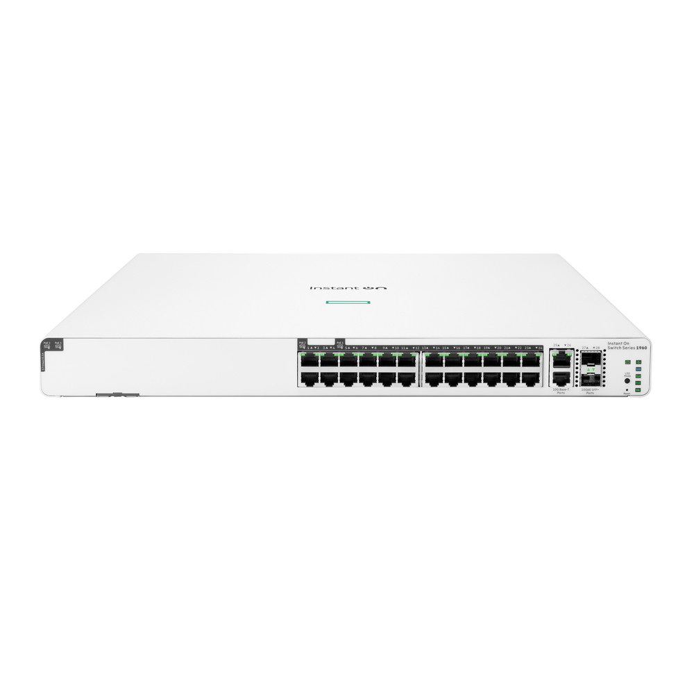 HPE Aruba Networking Networking Instant On Switch 20p Gigabit CL4 4p Gigabit CL6 PoE 2p 10GBT 2p SFP+ 370W 1960, Géré, L2+, Gigabit Ethernet (10/100/1