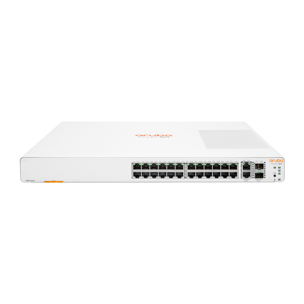 HPE Aruba Networking Aruba Instant On 1960 24G 2XGT 2SFP+, Géré, L2+, Gigabit Ethernet (10/100/1000), Full duplex, Grille de montage, 1U JL806A