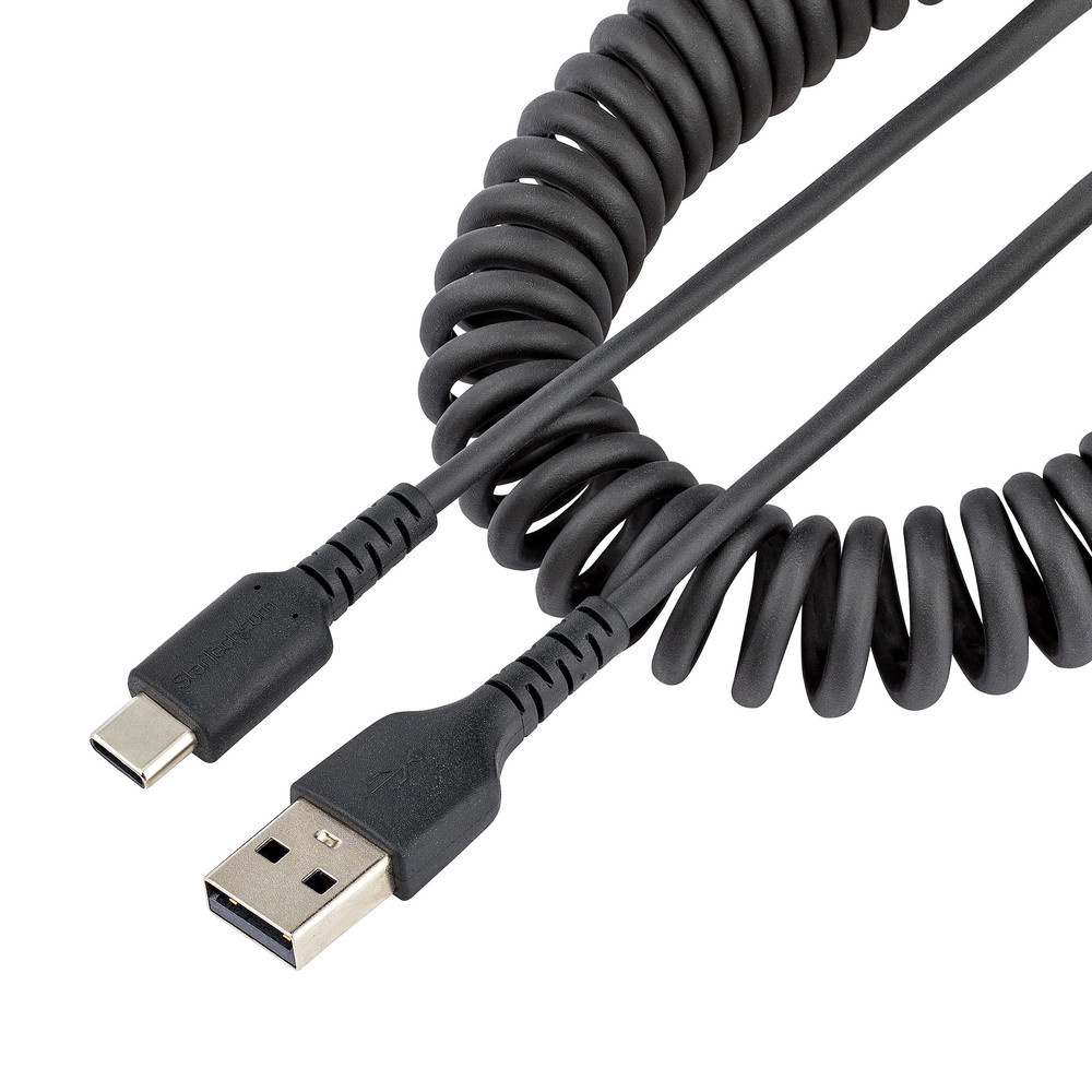 StarTech.com Câble USB vers USB-C de 1m - Cordon USB USB-C Enroulé à Usage Intensif - Câble USB-A vers USB-C en Fibre Aramide Robuste - Chargeur USB-C