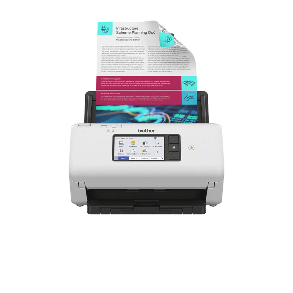 Brother ADS-4700W - Scanner bureautique, 355,6 x 215,9 mm, 600 x 600 DPI, 1200 x 1200 DPI, 48 bit, 24 bit, 8 bit