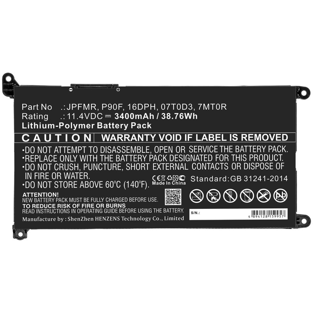 DLH DWXL4783-B039Y2, Batterie, DELL, DELL Inspiron 14 (5481) 2-en-1 / Inspiron 14 (5485) / Inspiron 14 (5485) 2-en-1 / Inspiron 14...