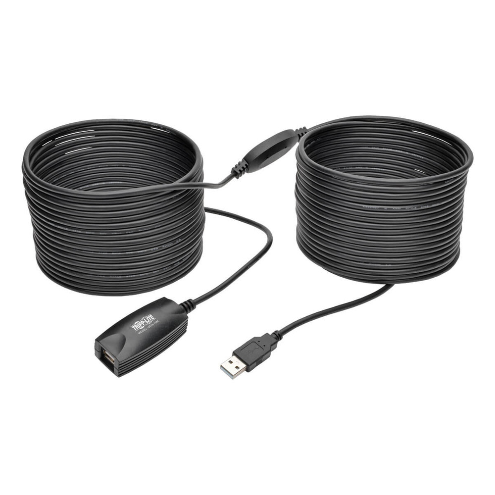 Tripp Lite U026-15M, 15 m, USB A, USB A, USB 2.0, Mâle/Femelle, Noir