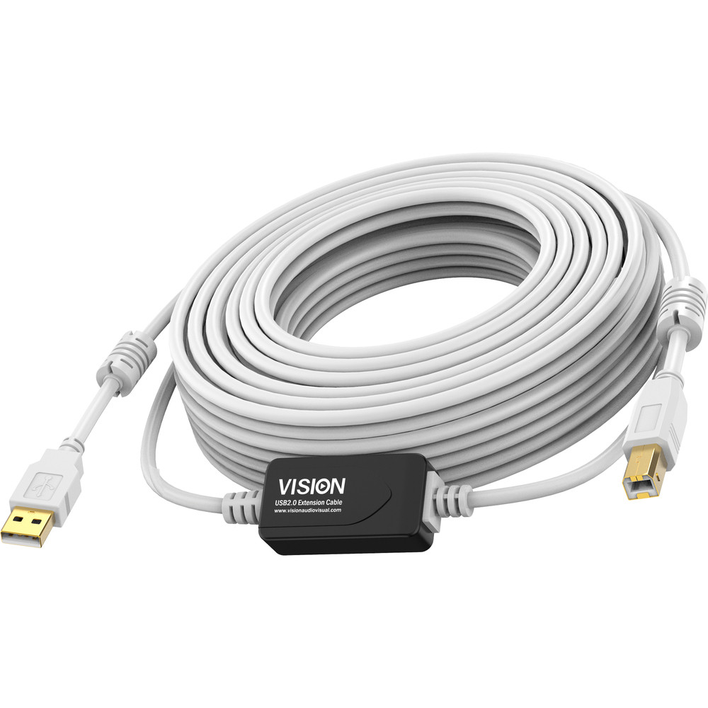 Vision TC 15MUSB+/2, 15 m, USB A, USB B, USB 2.0, 0,48 Gbit/s, Blanc