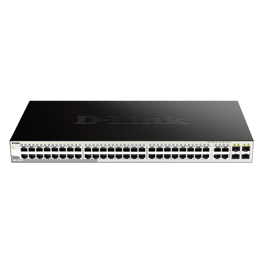 D-Link DGS-1210-52, Géré, L2, Gigabit Ethernet (10/100/1000), Full duplex, Grille de montage, 1U