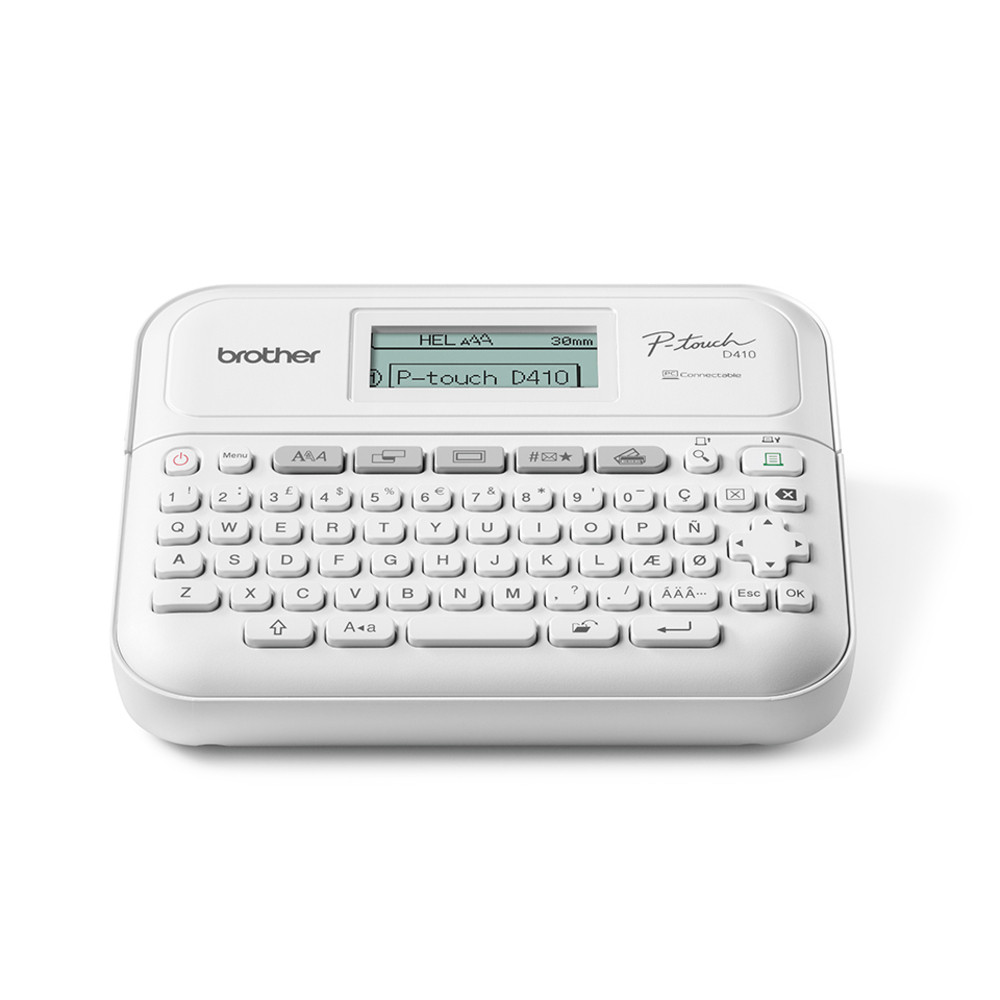 Brother PT-D410, QWERTY, TZe, Transfert thermique, 180 x 180 DPI, 20 mm/sec, Avec fil
