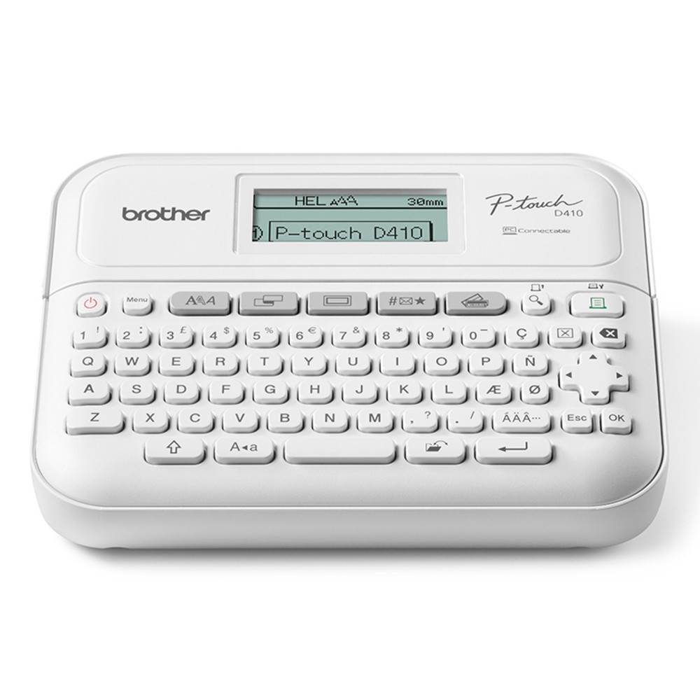Brother PT-D410, QWERTY, TZe, Transfert thermique, 180 x 180 DPI, 20 mm/sec, Avec fil