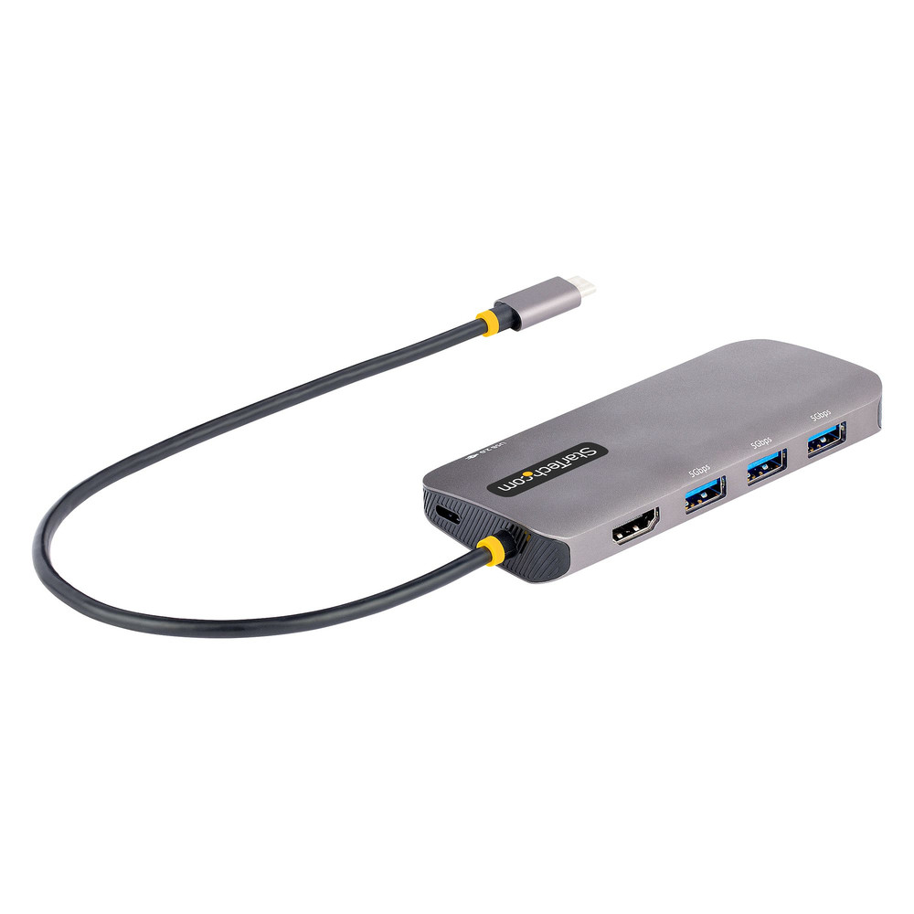 StarTech.com Adaptateur Multiport USB C Adaptateur USB C vers HDMI 4K 60Hz Hub USB A 3.2 5Gbps à 3 ports Power Delivery PassTrough Dock