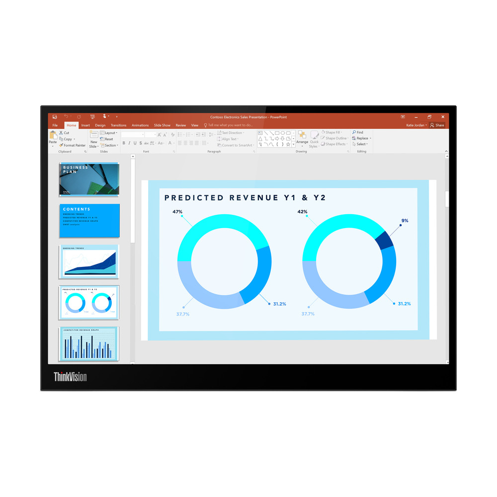 Lenovo ThinkVision M14d, 35,6 cm (14'), 2240 x 1400 pixels, 2.2K, LED, 8 ms, Noir 63AAUAT6WL