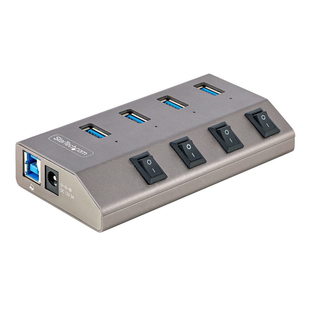 StarTech.com Hub USB-C avec Auto-Alimenté à 4 Ports - Hub USB Type C vers USB-A pour PC de Bureau/Portable - Hub USB 3.0 5Gbps avec Alimentation 4 Por