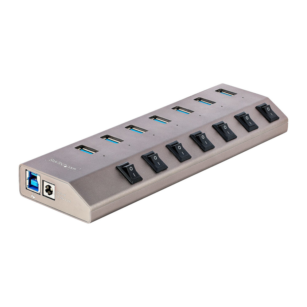 StarTech.com Hub USB-C avec Auto-Alimenté à 7 Ports - Hub USB Type C vers USB-A pour PC de Bureau/Portable - Hub USB 3.0 5Gbps avec Alimentation 7 Por