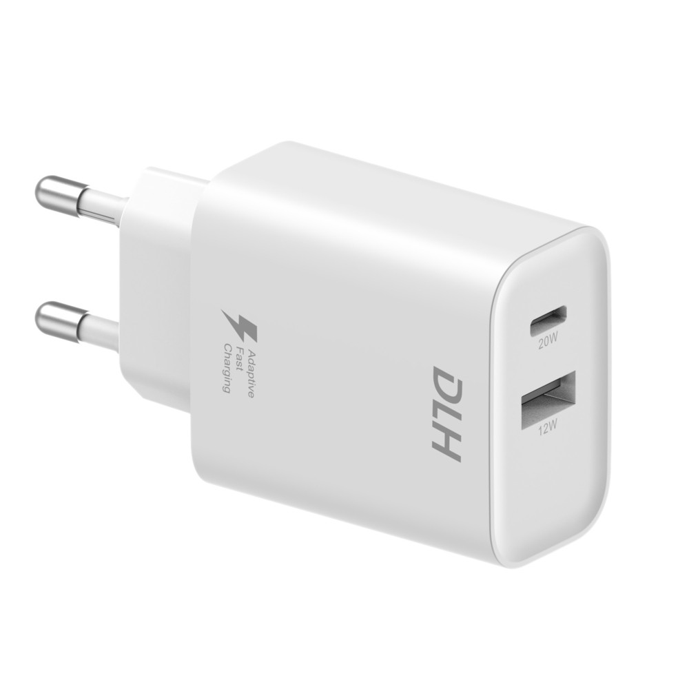 Chargeur secteur avec 1 port USB C Power Delivery et 1 port USB A Puissance totale Pour tablettes et smartph