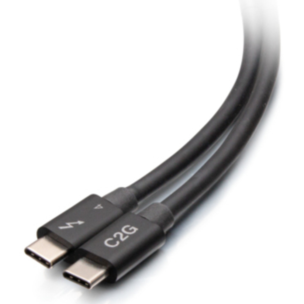 C2G 0,8 m (2.5ft) Câble Thunderbolt™ 4 USB-C® (40 Gbits/s), USB C, USB C, 0,76 m, Noir, Nickel, 40 Gbit/s 28886