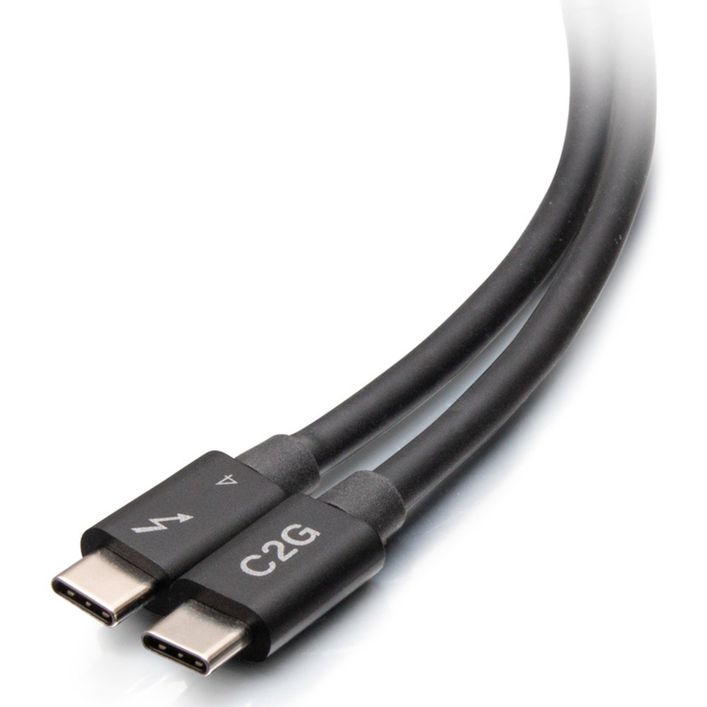 C2G 2 m (6ft) Câble Thunderbolt™ actif 4 USB-C® (40 Gbits/s), USB C, USB C, 1,83 m, Noir, Nickel, 40 Gbit/s 28887