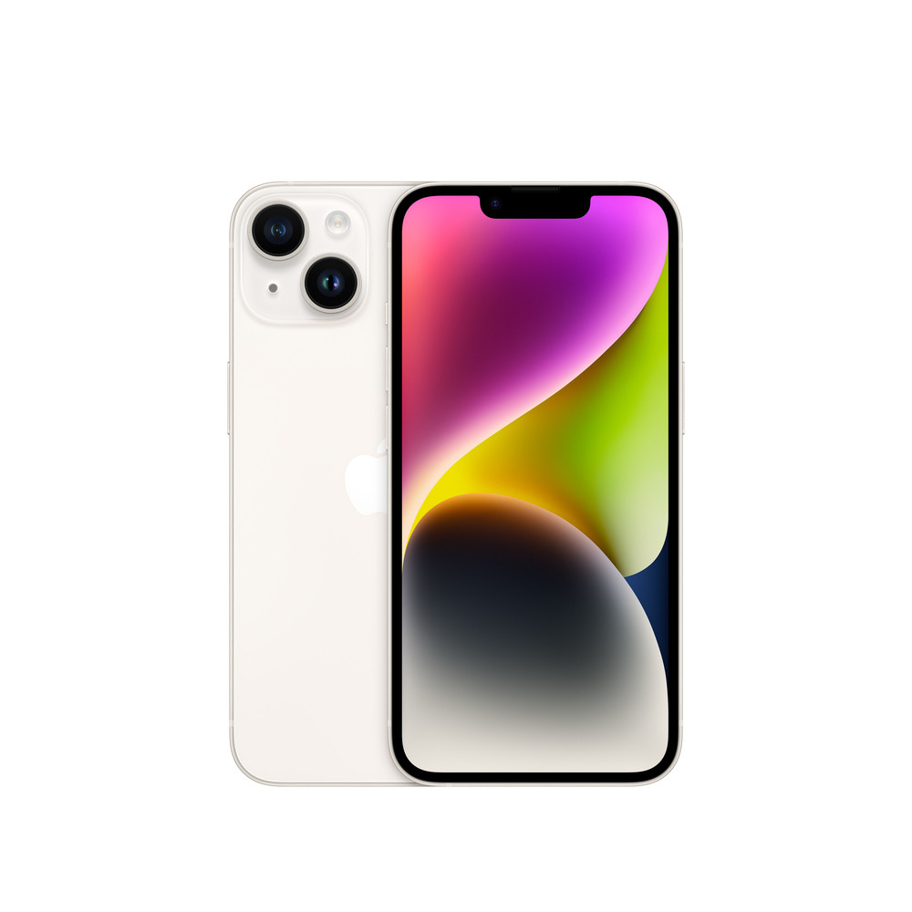 Apple iPhone 14, 15,5 cm (6.1'), 2532 x 1170 pixels, 128 Go, 12 MP, iOS 17, Blanc MPUR3ZD/A
