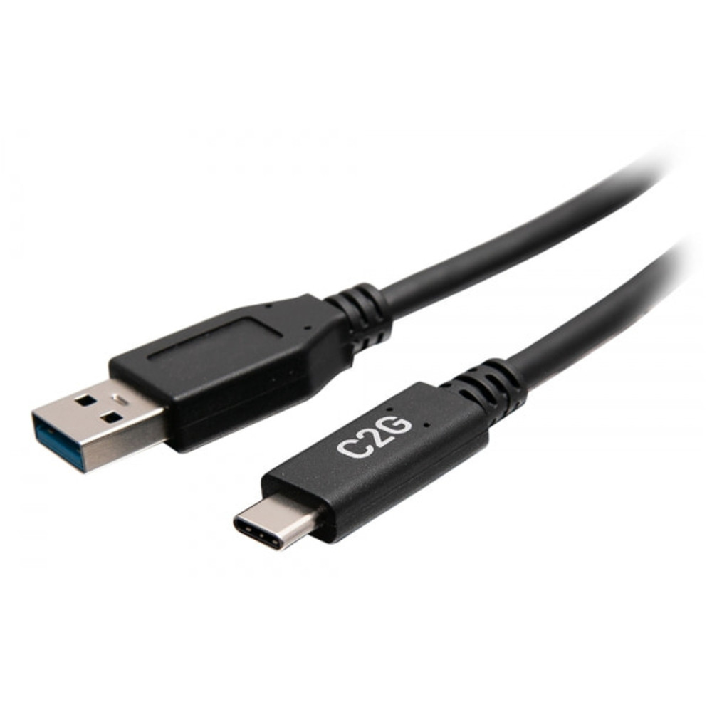 C2G Câble USB-C® 6 pouces mâle vers USB-A mâle - USB 3.2 Gen 1 (5 Gbits/s), 0,15 m, USB C, USB A, USB 3.2 Gen 1 (3.1 Gen 1), Noir 28874