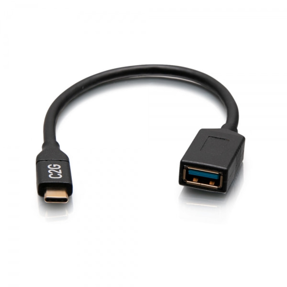 C2G Convertisseur adaptateur USB-C® Mâle vers USB-A femelle - USB 3.2 1ère Gén (5 Gbits/s), USB-C, USB-A, Noir 29515