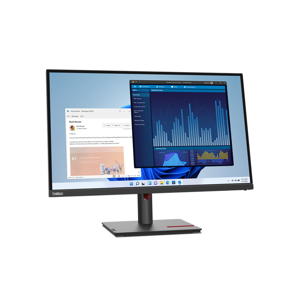 Lenovo ThinkVision T27p-30, 68,6 cm (27'), 3840 x 2160 pixels, 4K Ultra HD, LED, 6 ms, Noir 63A9GAT1EU