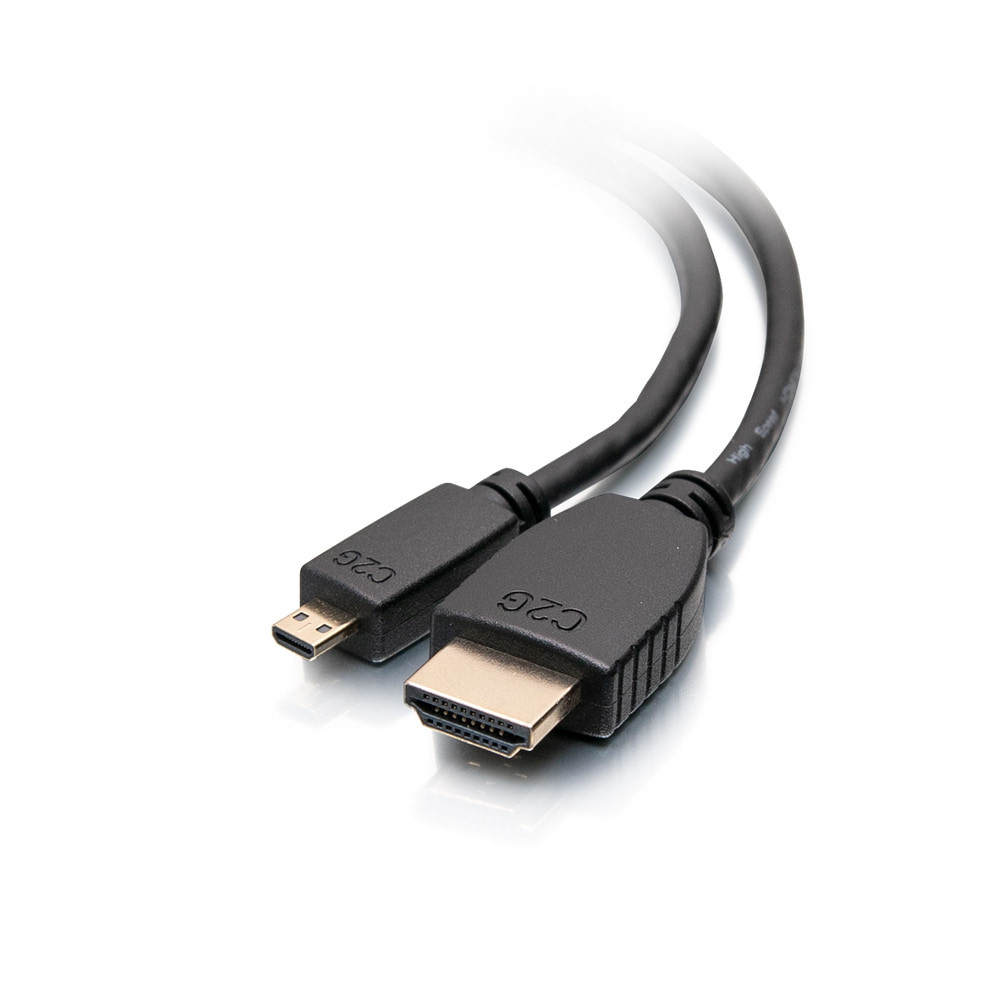 C2G Câble HDMI haut débit vers micro HDMI avec Ethernet, 1,8 m - 4K 60 Hz, 1,8 m, HDMI Type A (Standard), HDMI Type D (Micro), Compatibilité 3D, 10,2