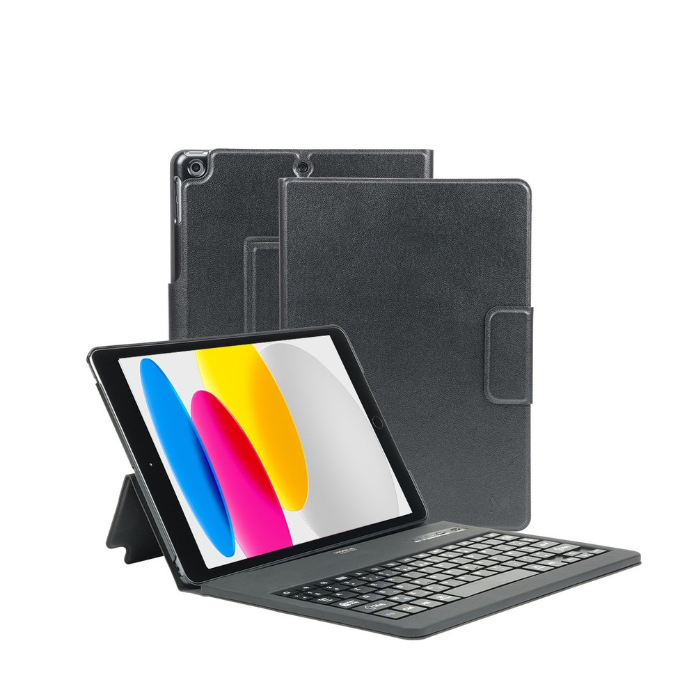 Mobilis Origine - Clavier et étui (étui de protection folio) - sans fil - Bluetooth - AZERTY - Français - noir clavier, noir étui - pour Apple 10.9-inch iPad (10ème génération)