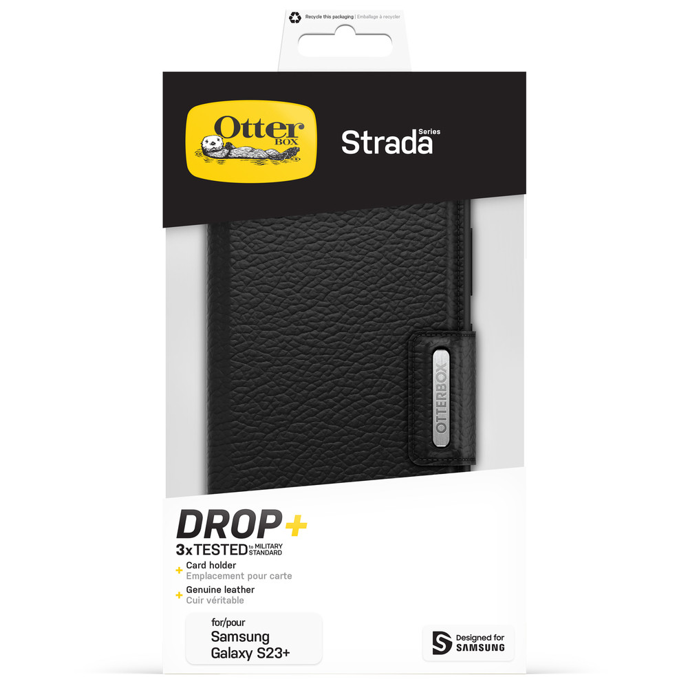 OtterBox Strada Coque pour Galaxy S23+ , Antichoc, anti-chute, cuir de qualit, 2 porte-cartes, supporte 3 x plus de chutes que la norme militaire, No