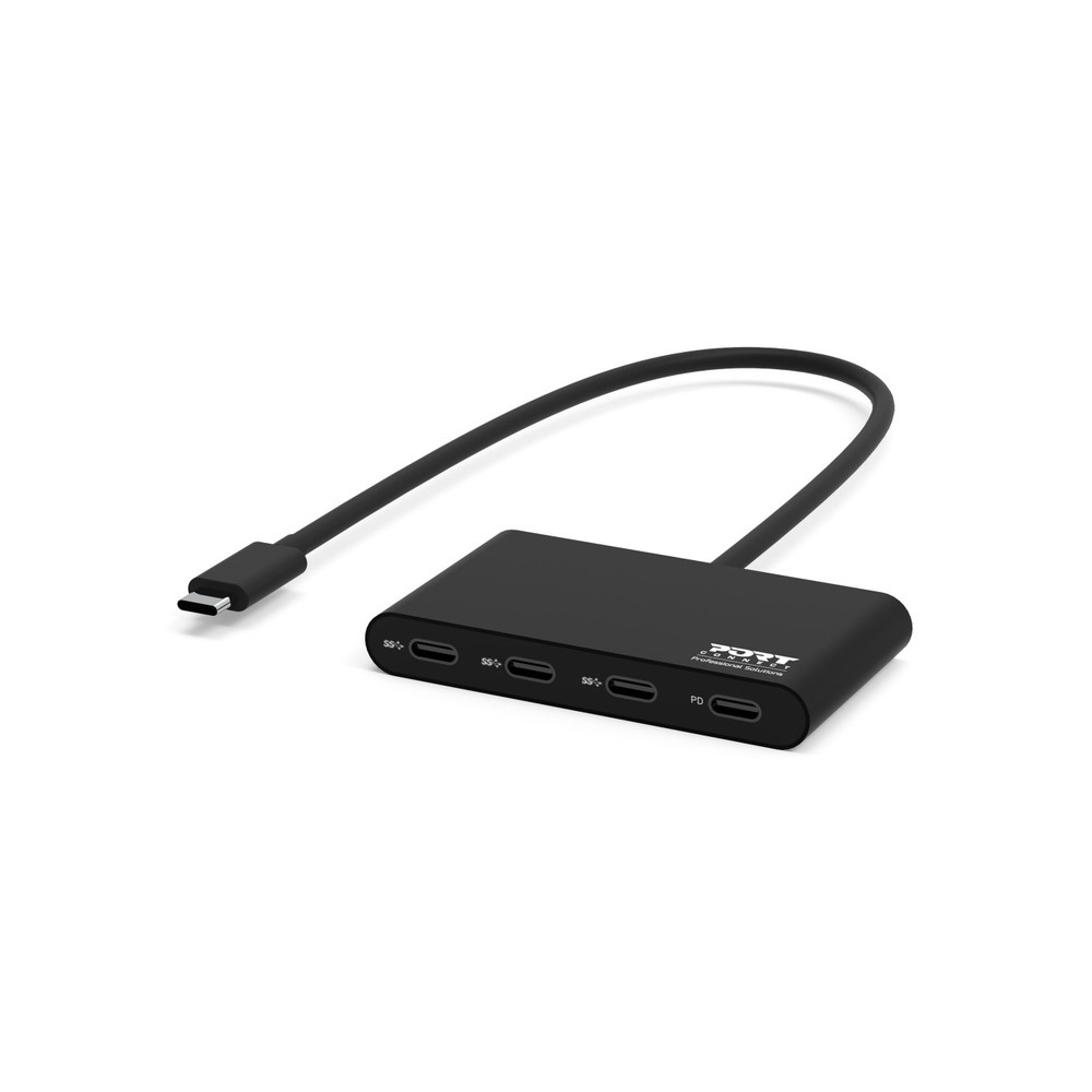 Port Designs 900147, USB Type-C, USB Type-C, 5000 Mbit/s, Noir, Aluminium, 0,3 m
