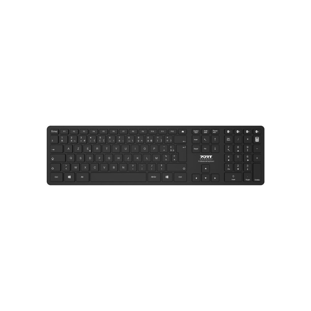 Port Designs 900903, Taille réelle (100 %), RF sans fil + Bluetooth, AZERTY, Noir 900903-R-FR
