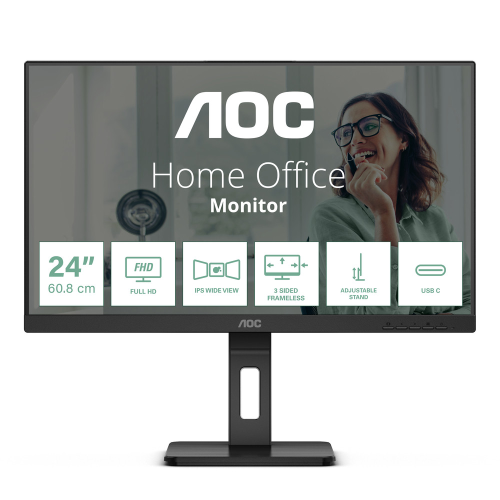 AOC 24P3CV, 60,5 cm (23.8'), 1920 x 1080 pixels, Full HD, LED, 4 ms, Noir