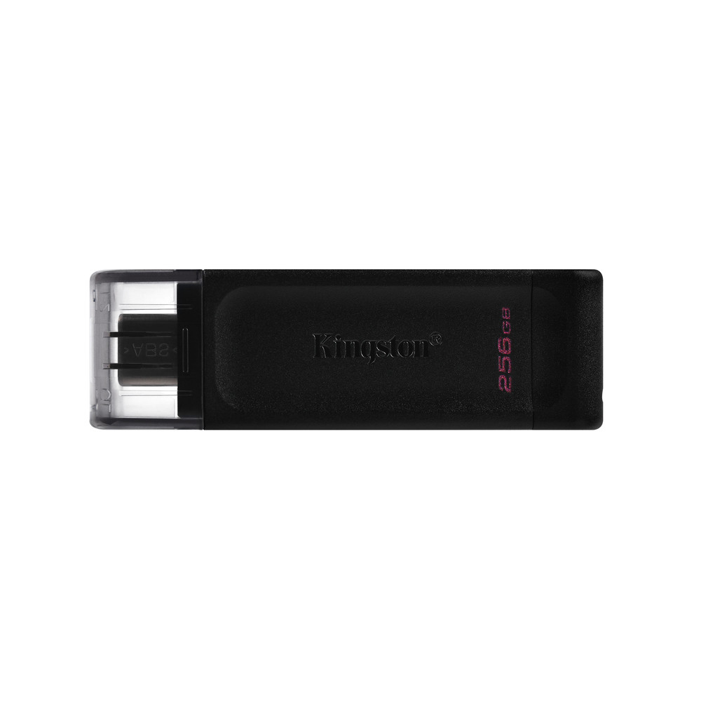 Kingston Technology DataTraveler 256Go USB-C 3.2 Gen 1 70, 256 Go, USB Type-C, 3.2 Gen 1 (3.1 Gen 1), 200 Mo/s, Casquette, Noir DT70/256GB