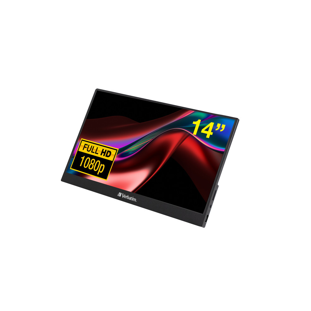 Verbatim 49590, 35,6 cm (14'), 1920 x 1080 pixels, Full HD, LCD, 6 ms, Noir