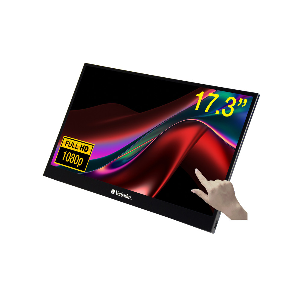 Verbatim 49593, 43,9 cm (17.3'), 1920 x 1080 pixels, Full HD, LCD, 6 ms, Noir