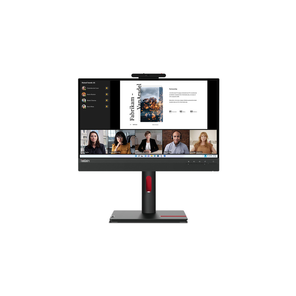 Lenovo ThinkCentre Tiny-In-One 22, 54,6 cm (21.5'), 1920 x 1080 pixels, Full HD, LED, 6 ms, Noir 12N8GAT1EU
