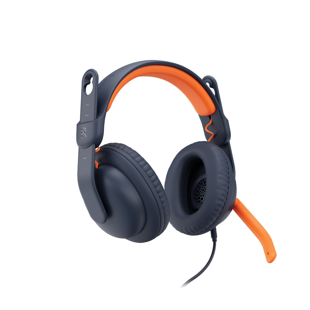 Logitech Zone Learn, Avec fil, Education, 192 g, Casque, Bleu, Orange 981-001383