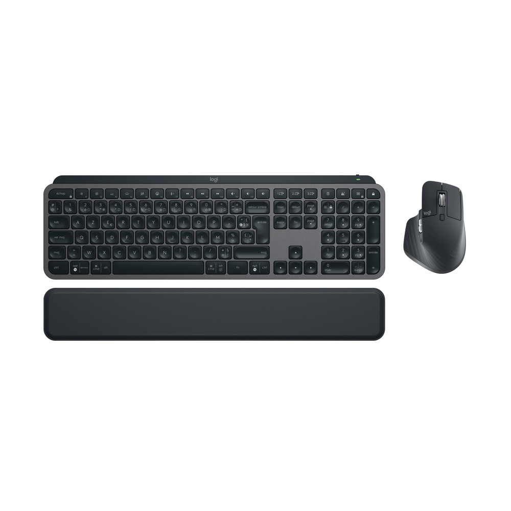 Logitech 920-011607, Sans fil, RF sans fil + Bluetooth, Commutateur de touche « ciseaux », AZERTY, LED, Graphite