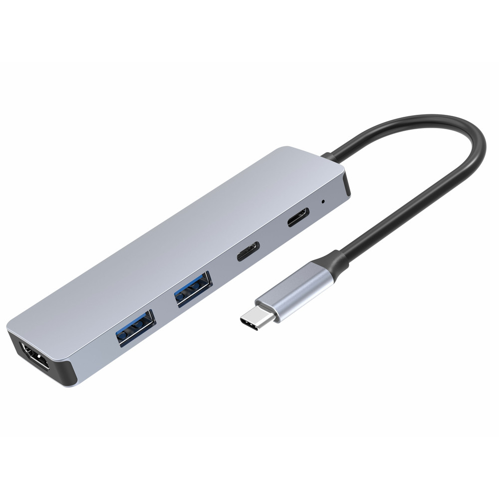 DLH DY-TU5105, USB Type-C, HDMI, USB 3.2 Gen 1 (3.1 Gen 1) Type-A, USB 3.2 Gen 1 (3.1 Gen 1) Type-C, 5000 Mbit/s, 60 Hz, Gris, 100 W