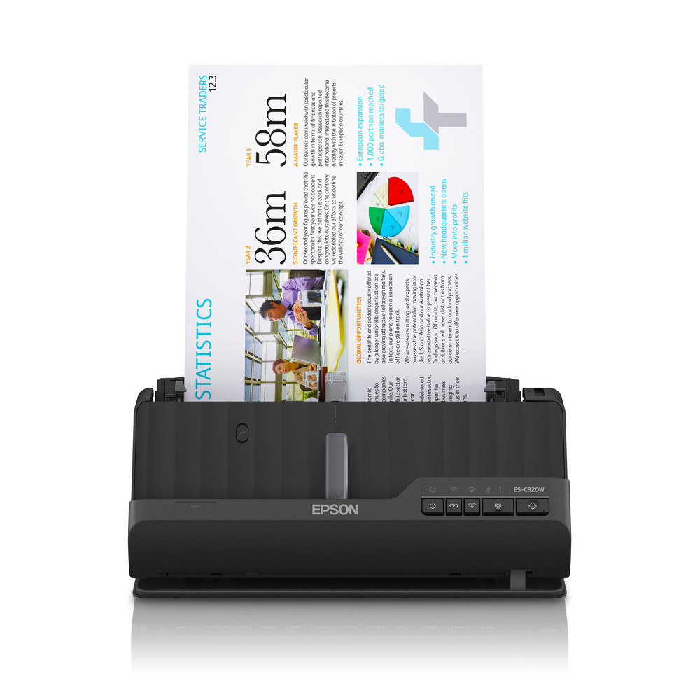Epson ES-C320W, 215,9 x 3048 mm, 600 x 600 DPI, 30 bit, 24 bit, 8 bit, Chargeur automatique de documents + Scanner  feuille B11B270401