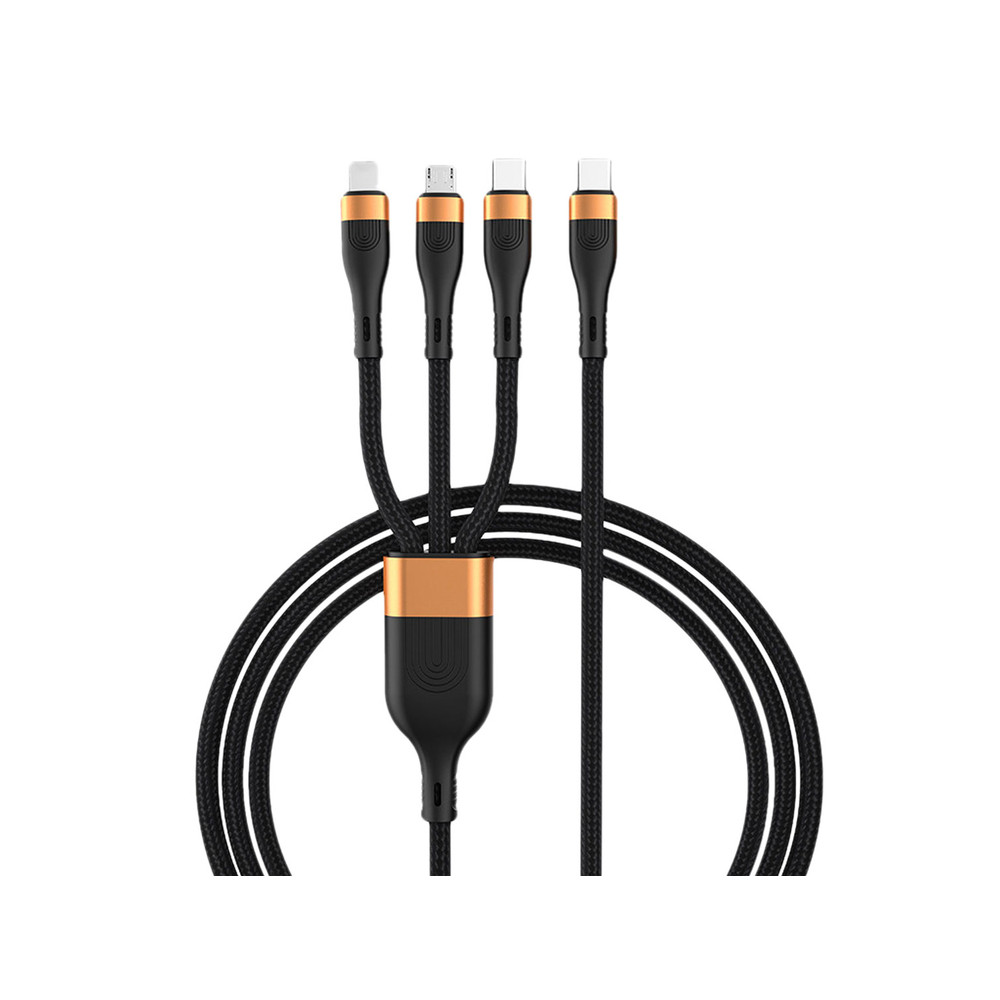 DLH DY-TU5008, 1,5 m, USB C, USB C/Micro USB-A/Lightning, Noir