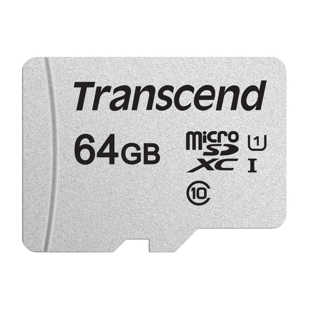 Transcend 300S, 64 Go, MicroSDXC, Classe 10, NAND, 95 Mo/s, 25 Mo/s TS64GUSD300S
