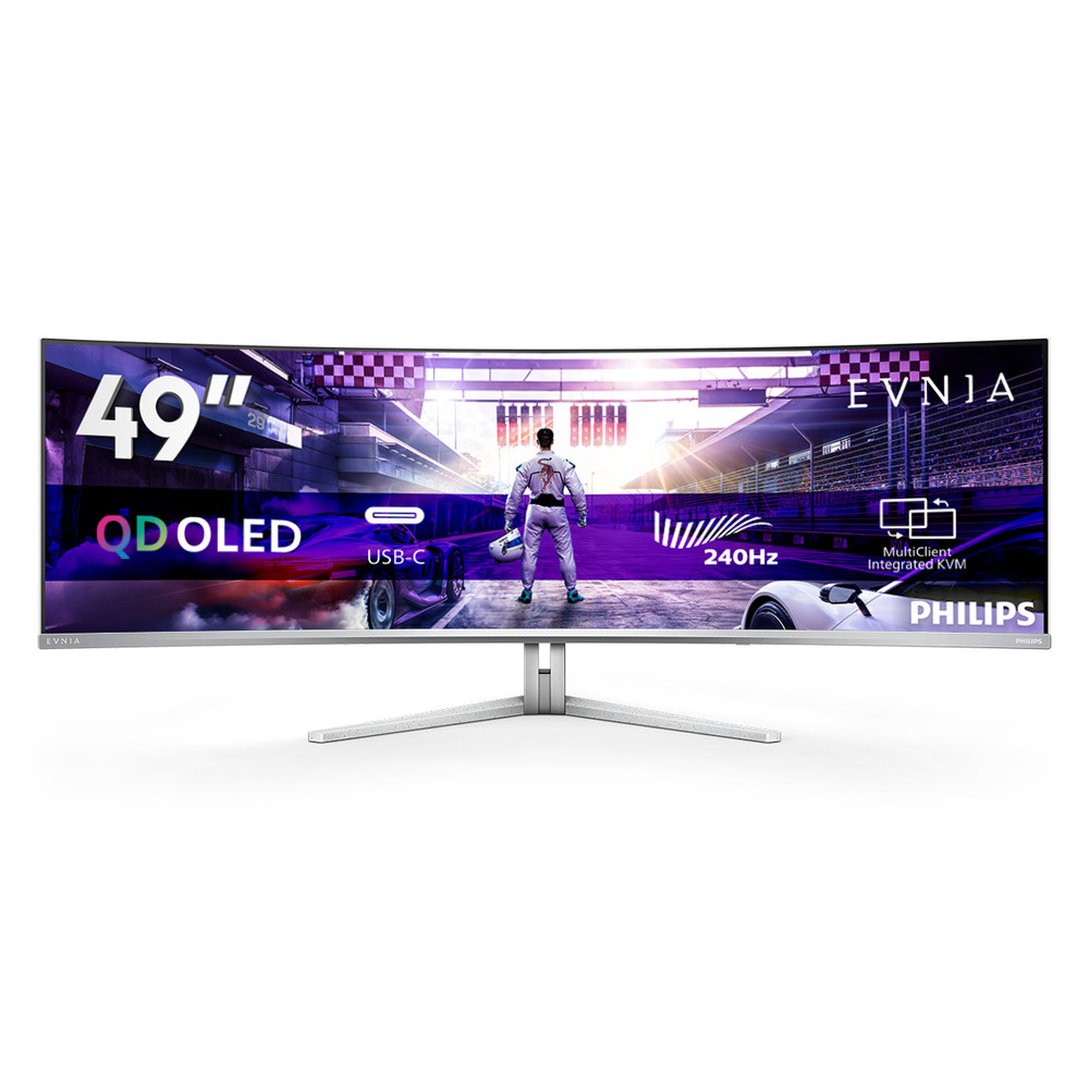 Philips Evnia 8000 49M2C8900/00, 124,2 cm (48.9'), 5120 x 1440 pixels, Dual QHD, QD-OLED, 0,03 ms, Blanc