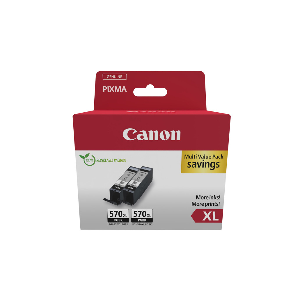 Canon 0318C010, Rendement élevé (XL), Noir, 2 pièce(s), Emballage double