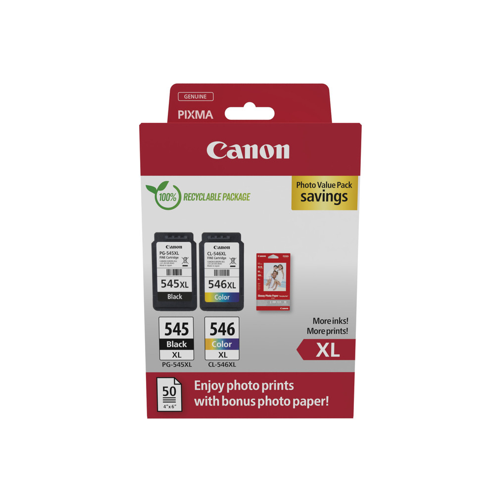 Canon PG 545XLCL 546XL Photo Value Pack - vue 9