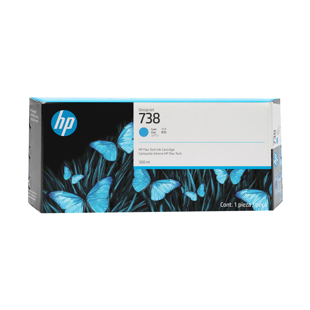HP DesignJet 738 Cyan 676M6A - vue 2