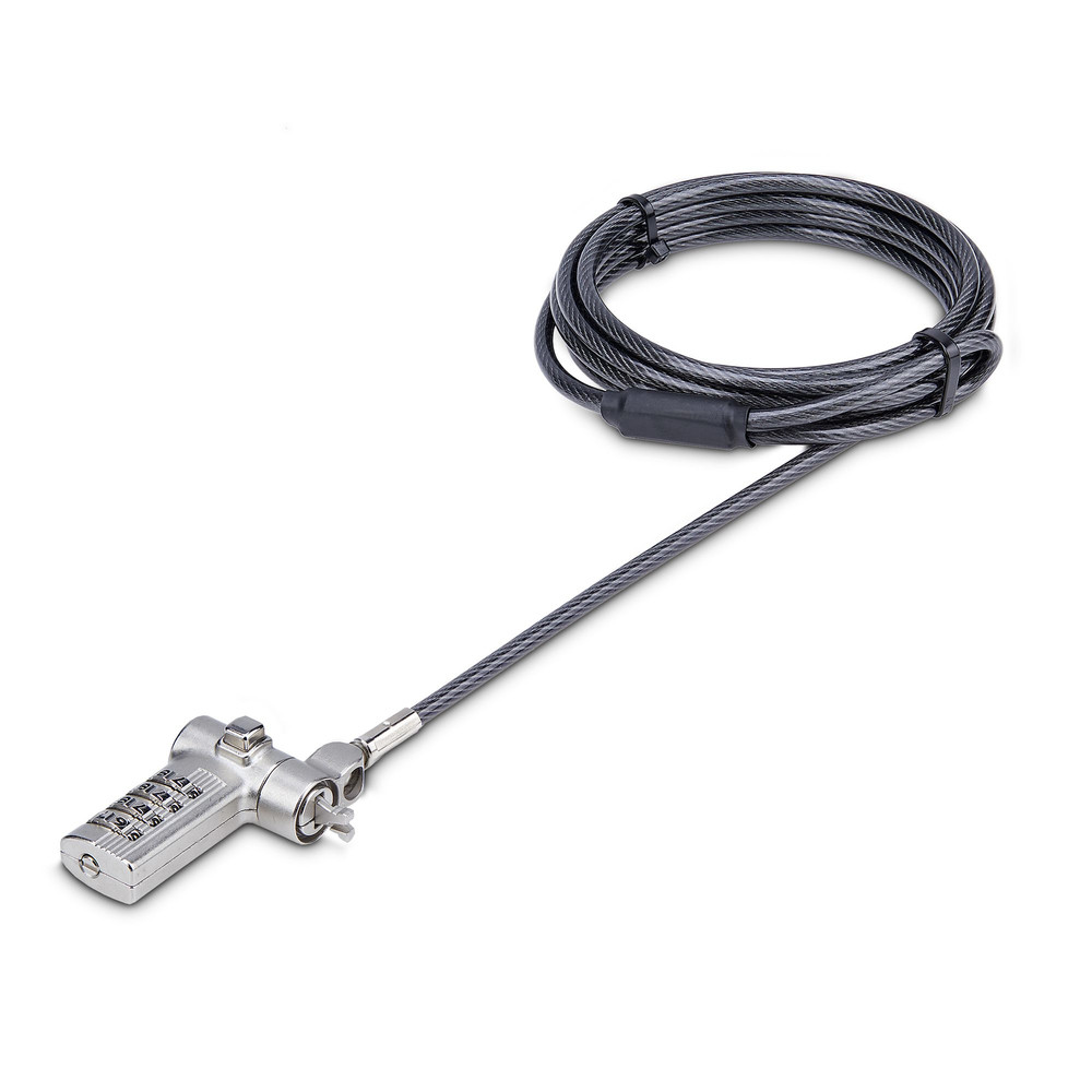StarTech.com Câble Antivol pour Ordinateur Portable de 2m Câble de Sécurité pour PC Portable Compatible avec Noble Wedge®/NanoK Slot Câble de Ve