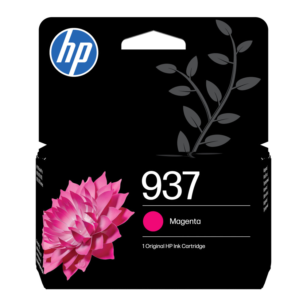 HP 937 Cartouche Encre Authentique Magenta, Rendement standard, Magenta, 1 pièce(s), 800 pages, Paquet unique 4S6W3NE