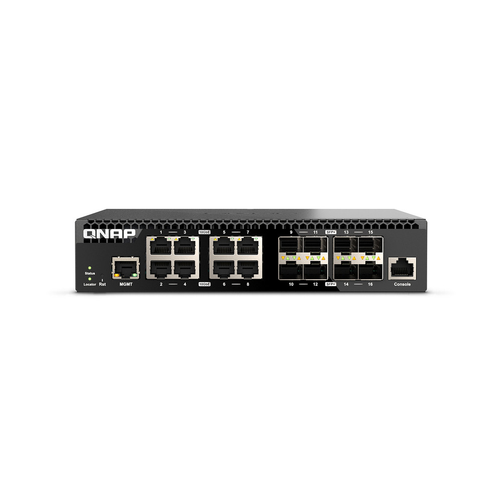 QNAP QSW-M3216R-8S8T, Géré, L2/L3, 10G Ethernet (100/1000/10000), Grille de montage, 1U