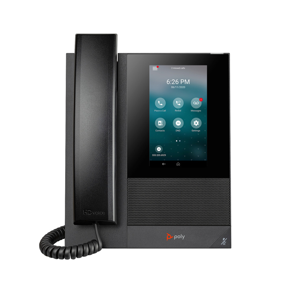 HP Poly Téléphone multimédia professionnel Poly CCX 400 avec Open SIP et compatible PoE, Téléphone IP, Noir, Combiné filaire, Android 12, 24 lignes, L
