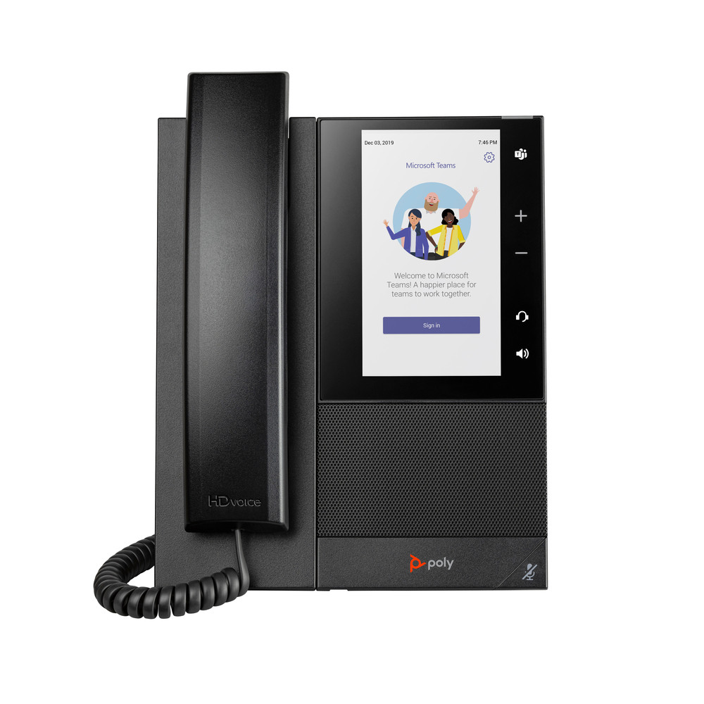 HP Poly Téléphone multimédia professionnel Poly CCX 505 pour Microsoft Teams et compatible PoE, Téléphone IP, Noir, Combiné filaire, 24 lignes, LCD, 1