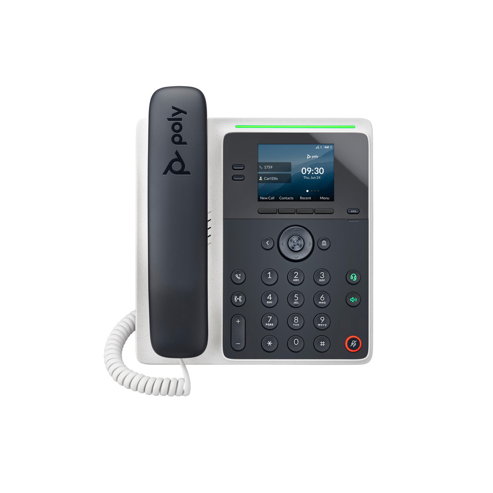 HP Poly Téléphone IP Poly Edge E100 compatible PoE, Téléphone IP, Noir, Combiné filaire, IPS, 7,11 cm (2.8'), 320 x 240 pixels 82M86AA