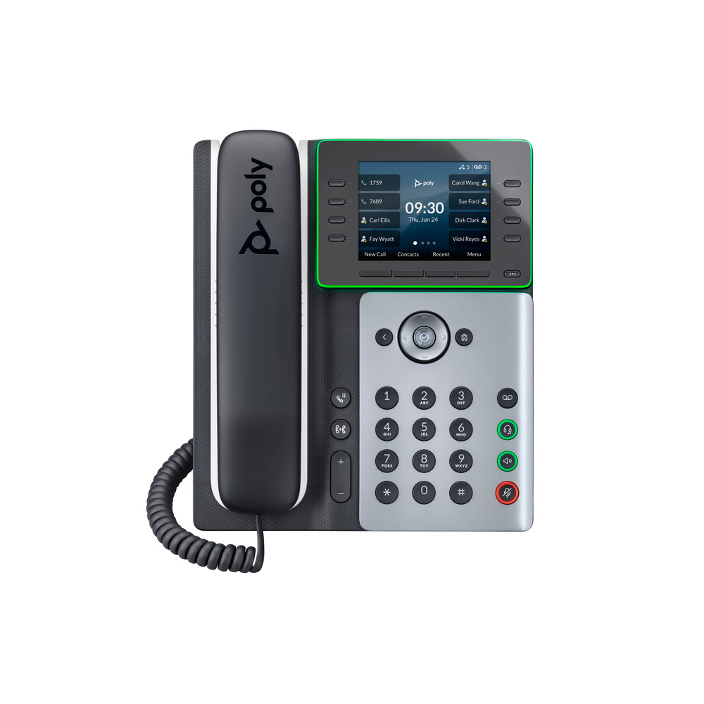 Poly Téléphone IP Edge E320 compatible PoE, Téléphone IP, Noir, Combiné filaire, 8 lignes, IPS, 8,89 cm (3.5') 82M88AA