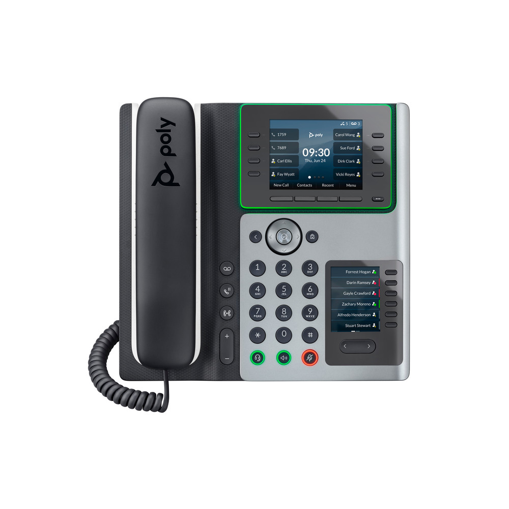 POLY Téléphone IP Edge E450 compatible PoE, Téléphone IP, Noir, Combiné filaire, 8 lignes, IPS, 8,89 cm (3.5') 82M90AA