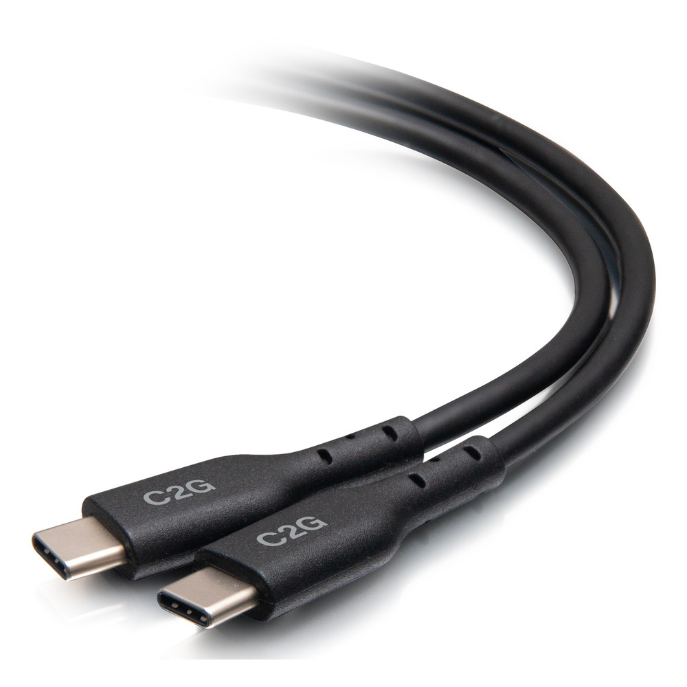 C2G Câble USB-C mâle vers USB-C mâle de 0,5 m (20V 5A) - USB 2.0 (480 Mbit/s), 0,46 m, USB C, USB C, USB 2.0, 0,48 Gbit/s, Noir 28881